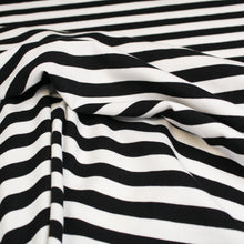 Load image into Gallery viewer, Cotton Spandex Mini Stripe - Black/White
