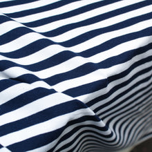 Load image into Gallery viewer, Cotton Spandex Mini Stripe - Navy/White
