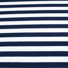 Load image into Gallery viewer, Cotton Spandex Mini Stripe - Navy/White
