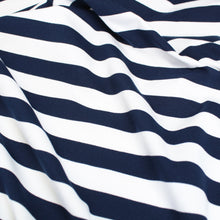 Load image into Gallery viewer, Cotton Spandex Stripe - Navy/White
