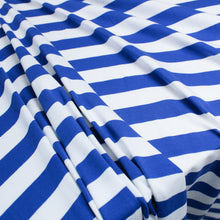 Load image into Gallery viewer, Cotton Spandex Stripe - Royal/White
