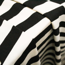 Load image into Gallery viewer, Cotton Spandex Stripe - Cream/Black
