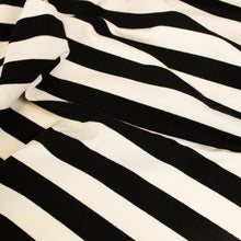 Load image into Gallery viewer, Cotton Spandex Stripe - Cream/Black
