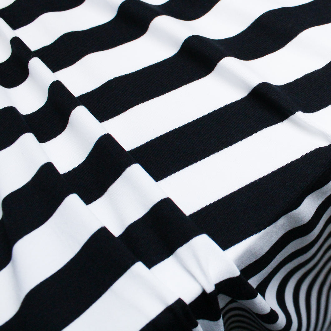 Cotton Spandex Stripe - Black/White