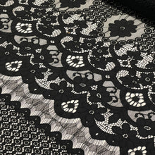 Load image into Gallery viewer, Barcelona Rayon Cotton Panel Lace - Black (sold by the 67cm panel)
