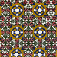 Load image into Gallery viewer, Fleur Tile Crepe de Chine Print - Mustard
