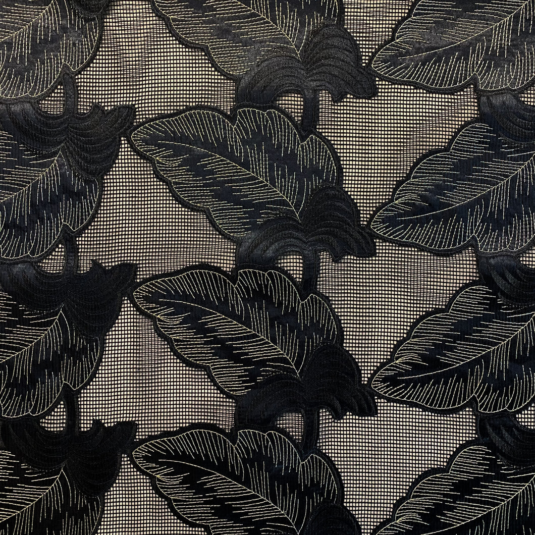 Satin Leaves - Black/Gold
