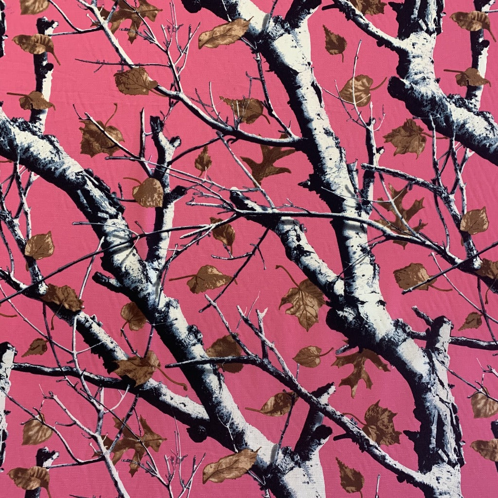 Pink Autumn Crepe Deadstock - Pink Multi